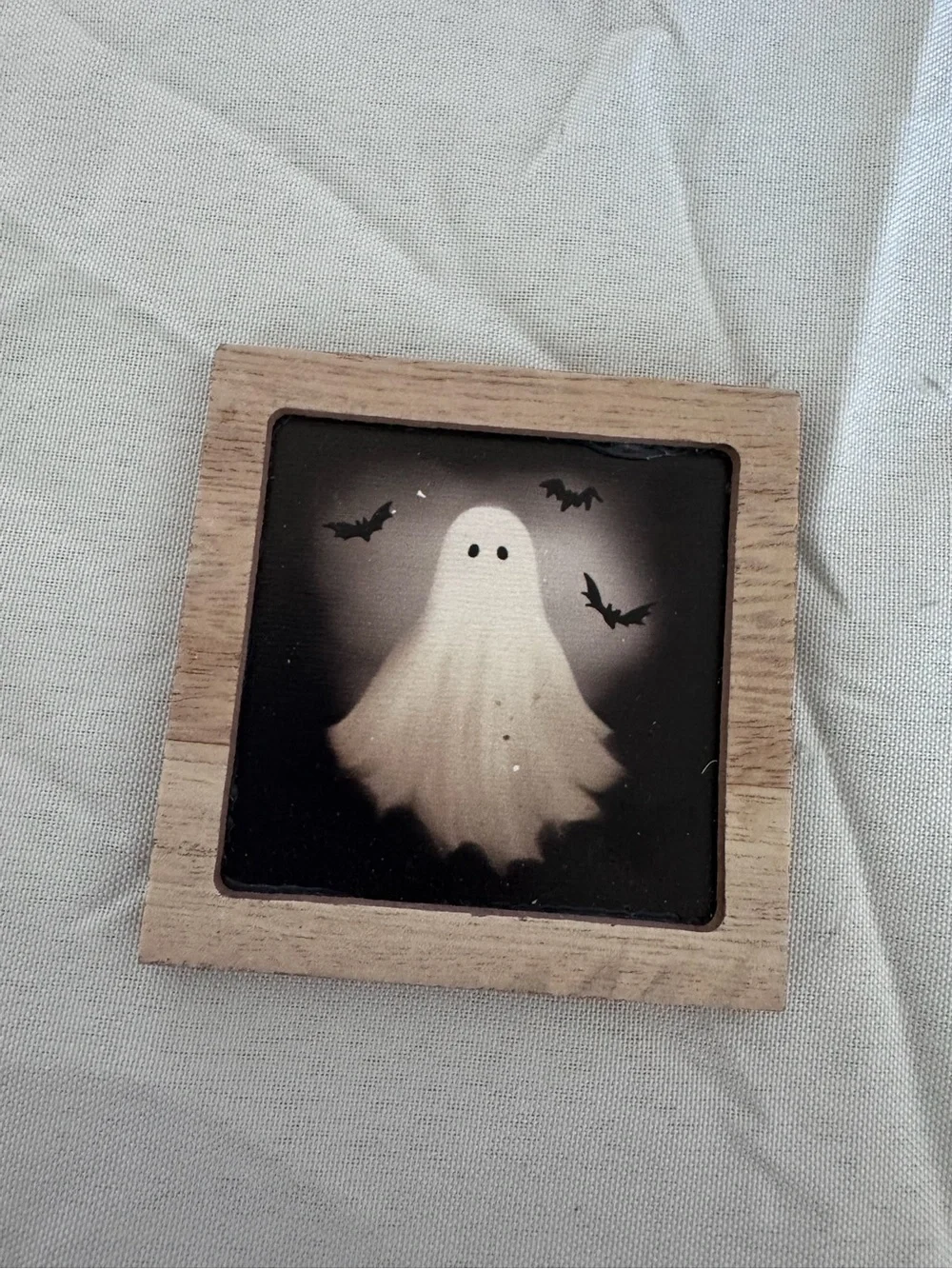 Target Halloween Wood Ghost frame - magnetic back -